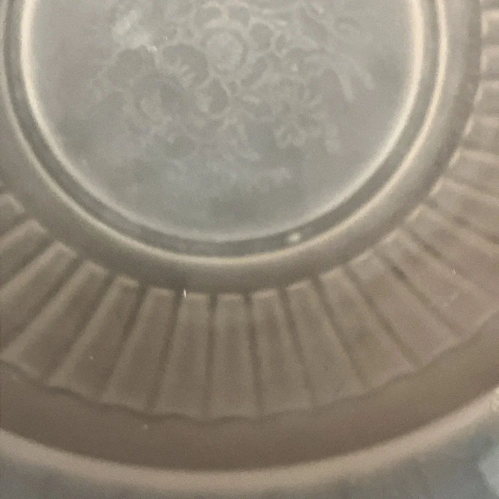 VTG Pink Satin Open Rose Depression Frosted Glass EAPG Reverse Painted Bowl 10